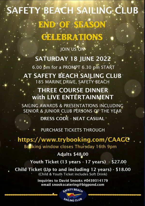 SBSC End of Season Celebrations Flyer 2021 2022 Season