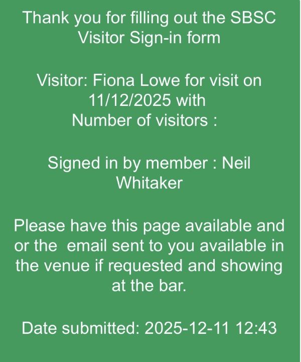 Visitor Sign In Confirmation