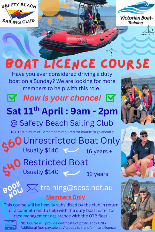 Safety Beach Sailing Club NEWS 25th March 2026 