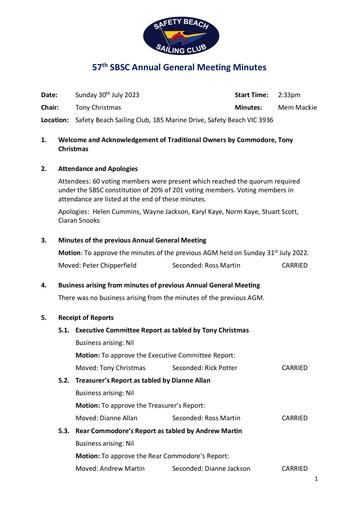 AGM 2023 Minutes